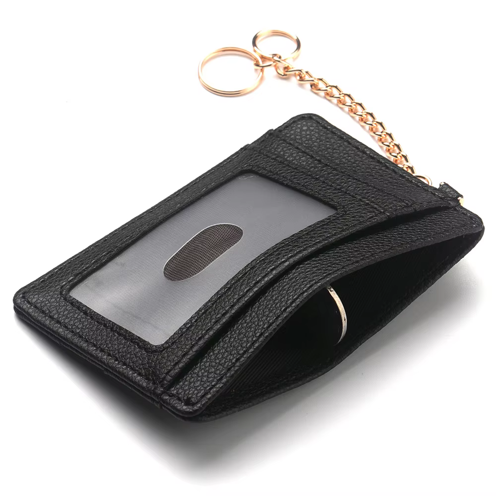 Porte-cartes de crédit minimalistes et minces et fenêtres d'identification transparentes, étui mince pour cartes, portefeuille pour femmes et hommes, couverture pour cartes de visite