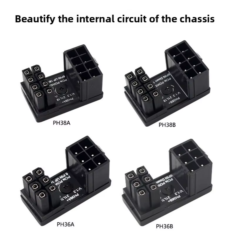 Carte graphique 180 ° Connecteur adaptateur d'alimentation coudé GPU PSU