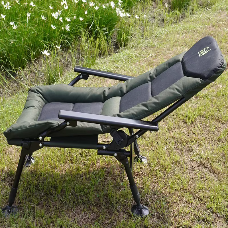 Chaise Légère Pliante avec Dossier et Support de Pieds