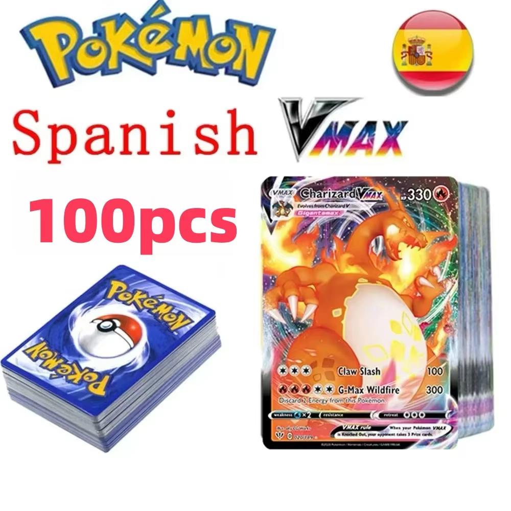 100 pièces cartes Pokemon GX Vmax MEGA Charizard Pikachu Carte Pokémon jeu bataille Carte Trading cartes brillantes jouet cadeaux