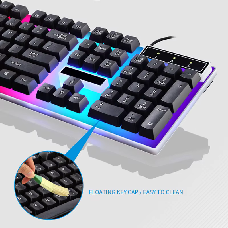 Ensemble clavier et souris de jeu filaire RVB LED