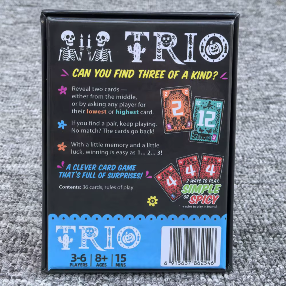 Jeu de cartes stratégique TRIO, jeu de société amusant pour la famille et les amis, 3 à 6 joueurs, jouet de divertissement pour soirée de jeux