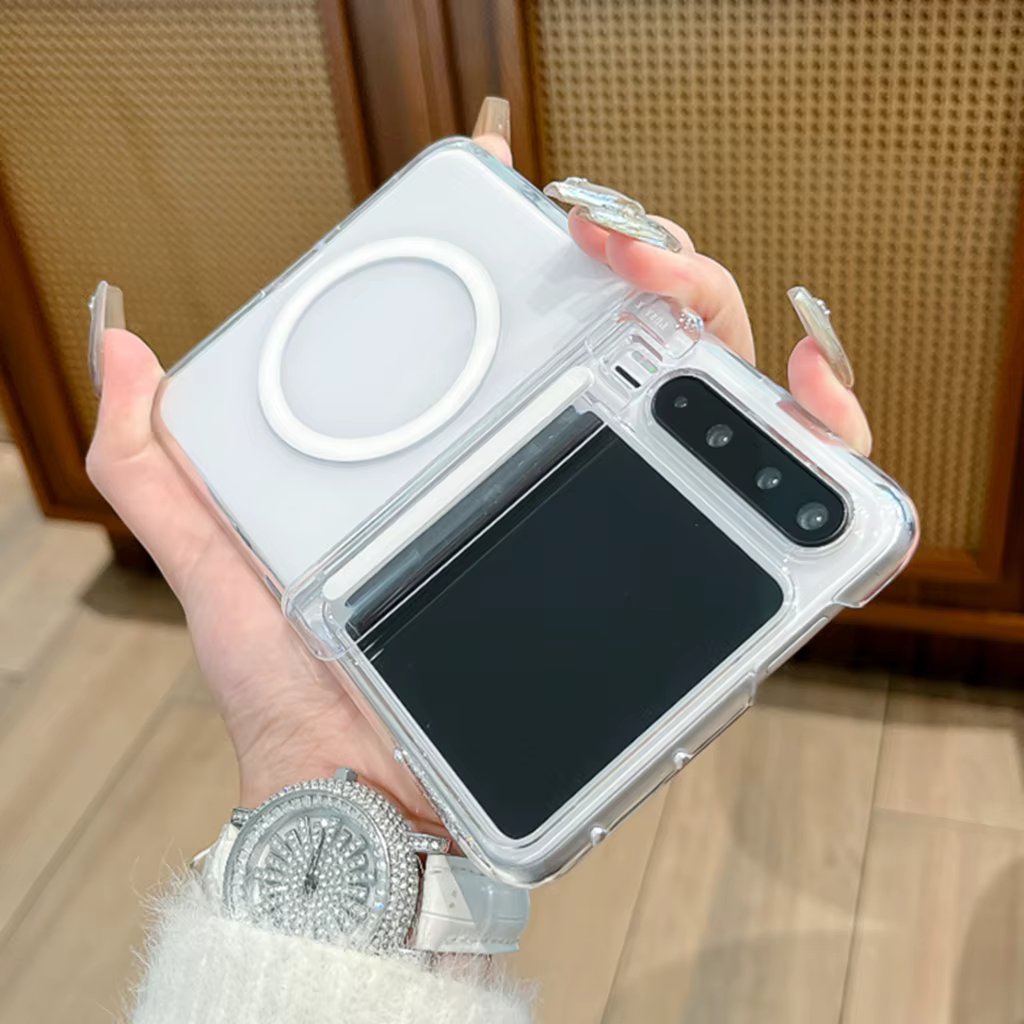 Coque de téléphone simple transparente magnétique sans fil antichoc pour Huawei Pura X