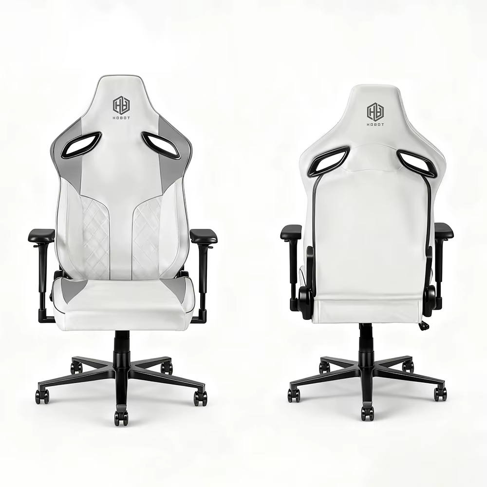 Chaise de bureau ergonomique pour gamer avec revêtement en cuir PU