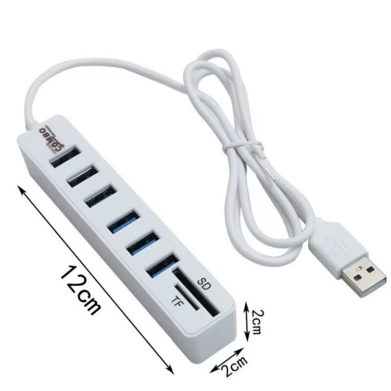Hub USB 2.0 multifonctionnel 6 ports