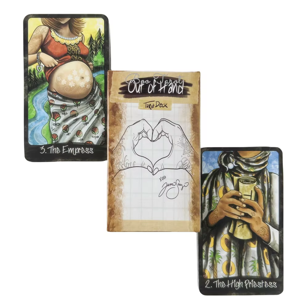 Out Of Hand Tarot Deck, jeu de 78 cartes de tarot, jeu de divination artistique unique, jeu de tarot complet en anglais, mystérieux