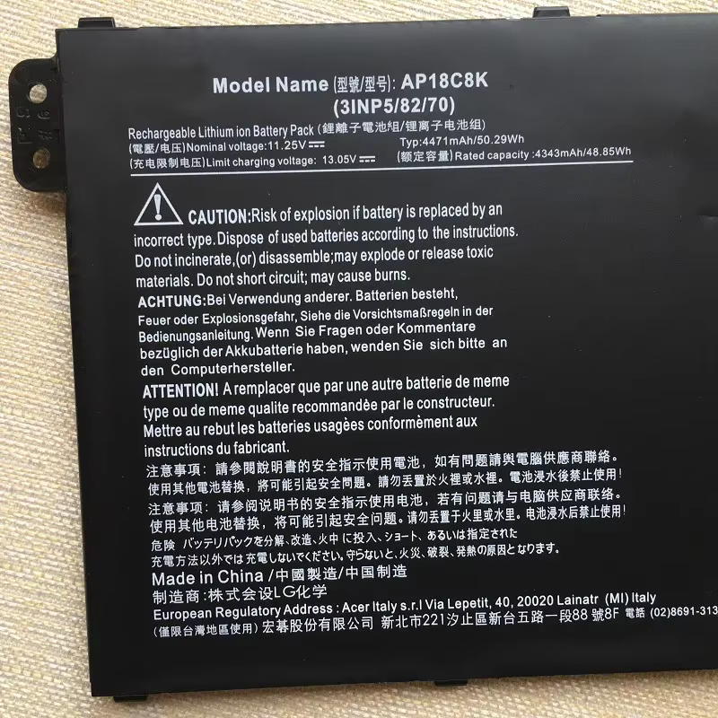 Batterie d'ordinateur portable AP18C8K AP18C4K pour Acer Aspire 5 A514-52G A514-54 A515-44 A515-56 SWIFT SF314-57G P2 TMP215 SPIN 3 SP314-54N