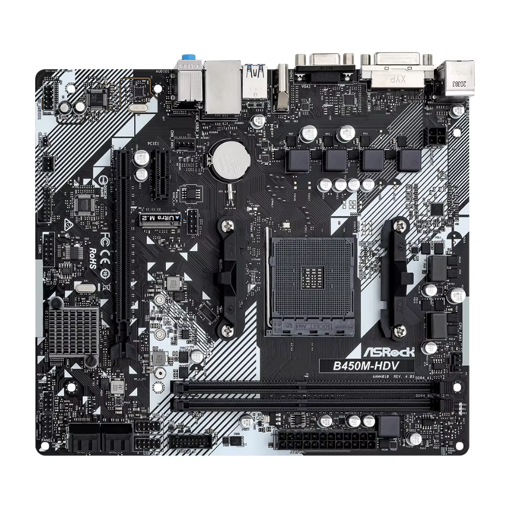 Carte mère B450 AM4 ASROCK B450M-HDV R4.0