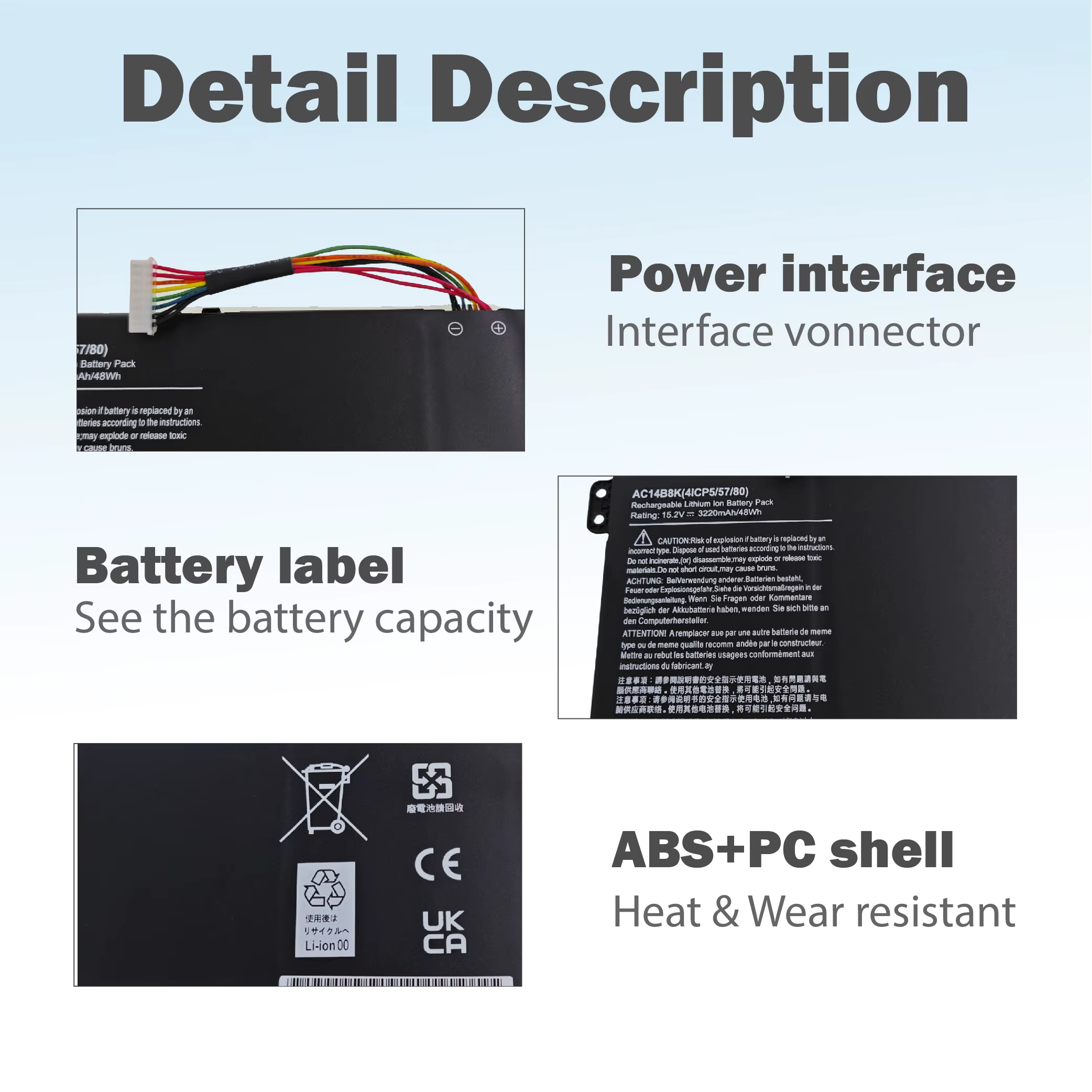 Batterie d'ordinateur portable AC14B8K AC14B3K pour Acer Aspire R5-571T R5-571TG S14 CB3-511 Swift 3 3S F314-51 E5-77 SF314-51 R 11 R3-131T S14