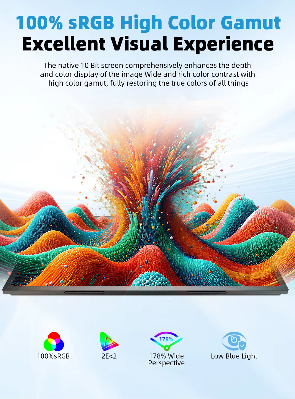 UPERFECT 18.4 4K QLED moniteur de jeu portable 3840 * 2160 HDR USB C HDMI pour PC