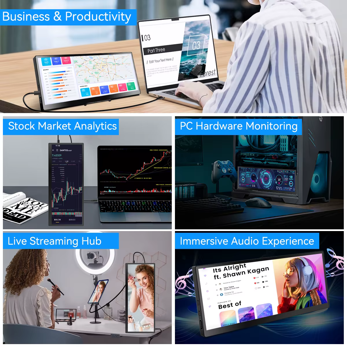 Moniteur tactile portable de 12