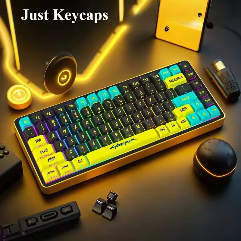 Cyberpunk 129 touches Keycap cerise profil côté gravé translucide Keycaps Pbt personnalisé adapté Wooting Key Caps cadeau