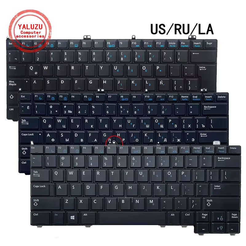 Clavier d'ordinateur portable anglais/russe/latin