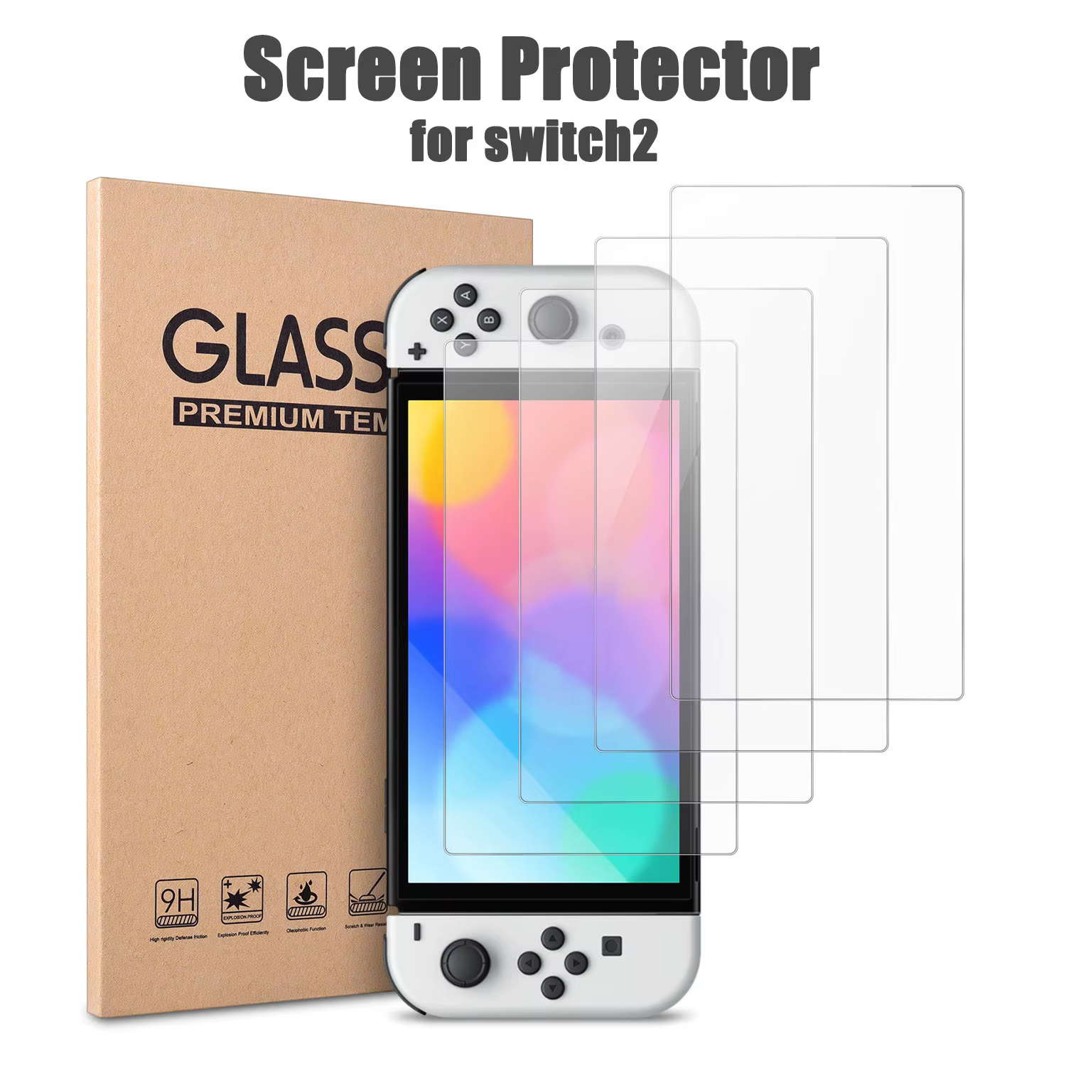 1/2/3 pièces protecteur d'écran en verre trempé pour Switch 2 Transparent HD clair anti-rayures protecteur d'écran accessoires