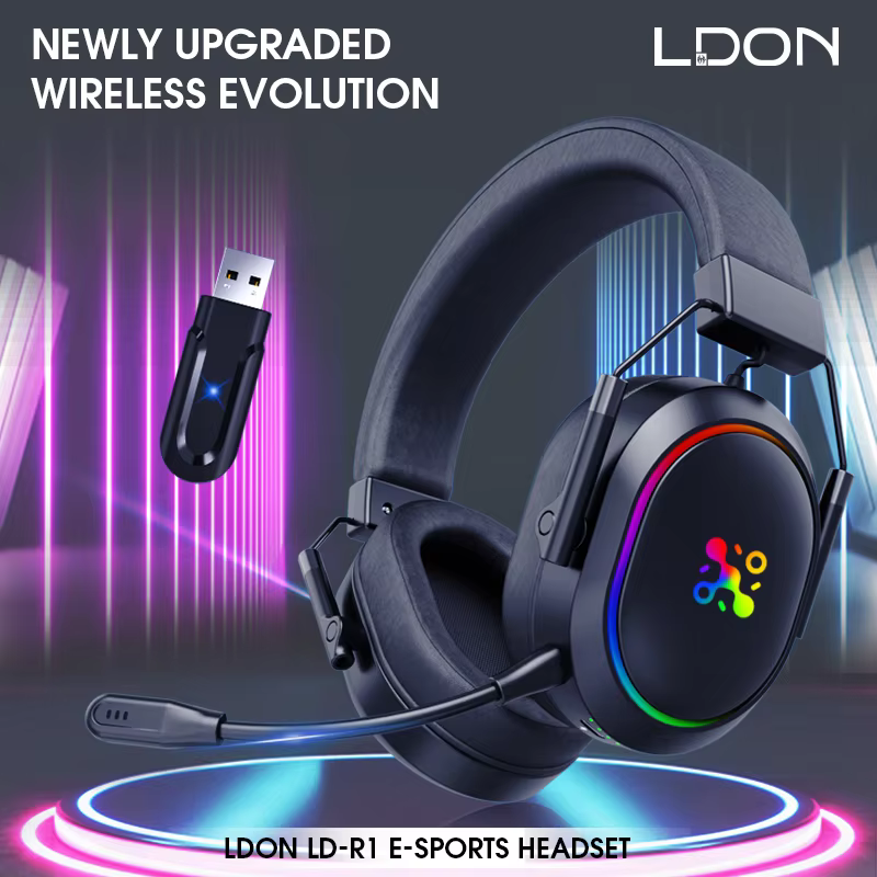 LDON casque de jeu sans fil pour PS5 PS4 Bluetooth 2.4GHz