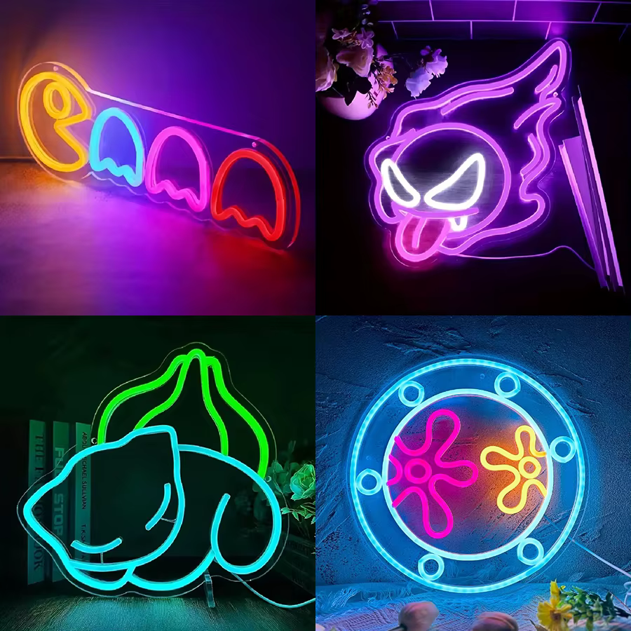 Enseigne au néon de jeu pour la décoration de salle de jeux
