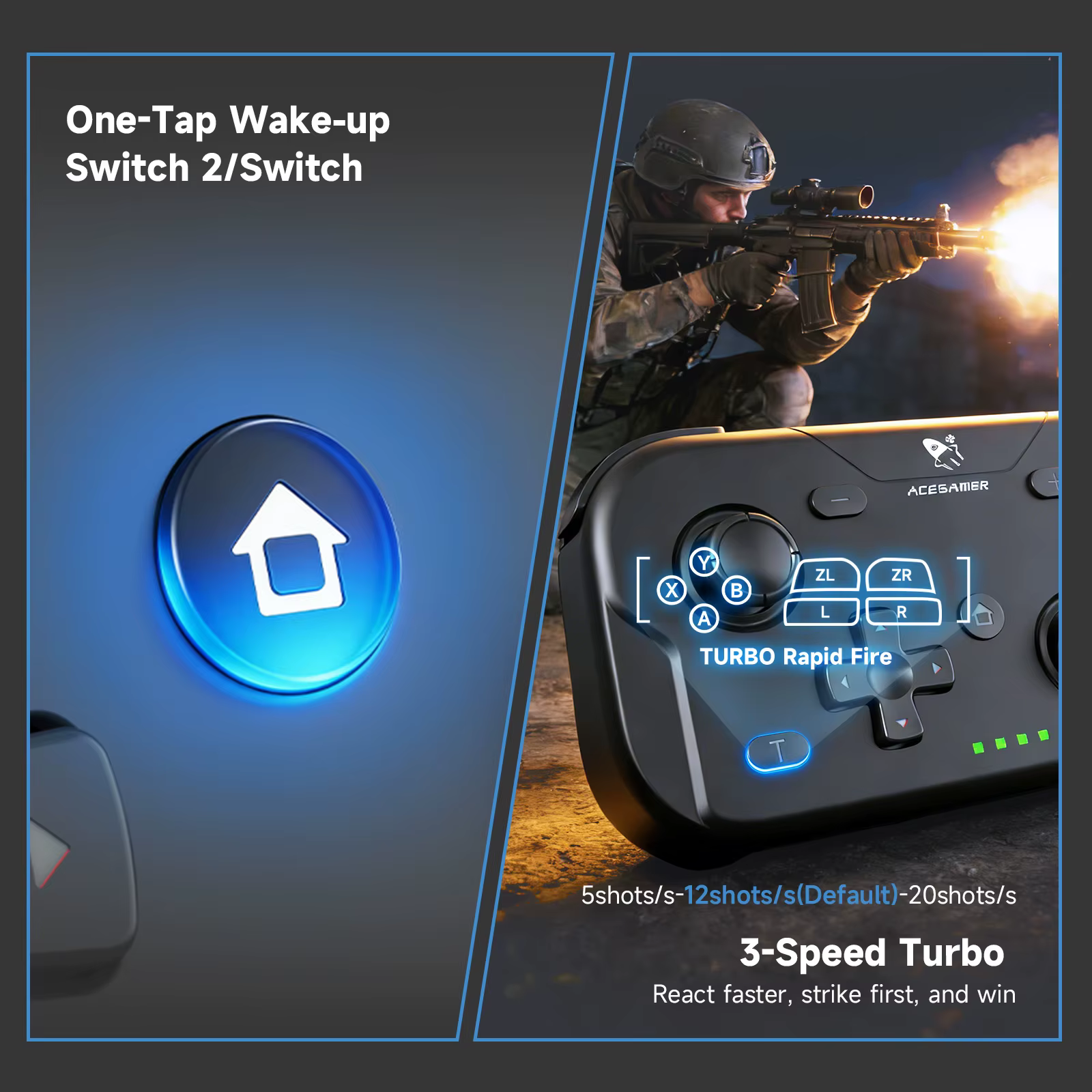 Contrôleur de jeu de poche manettes Hall portables 1000Hz manette de jeu Bluetooth pour
