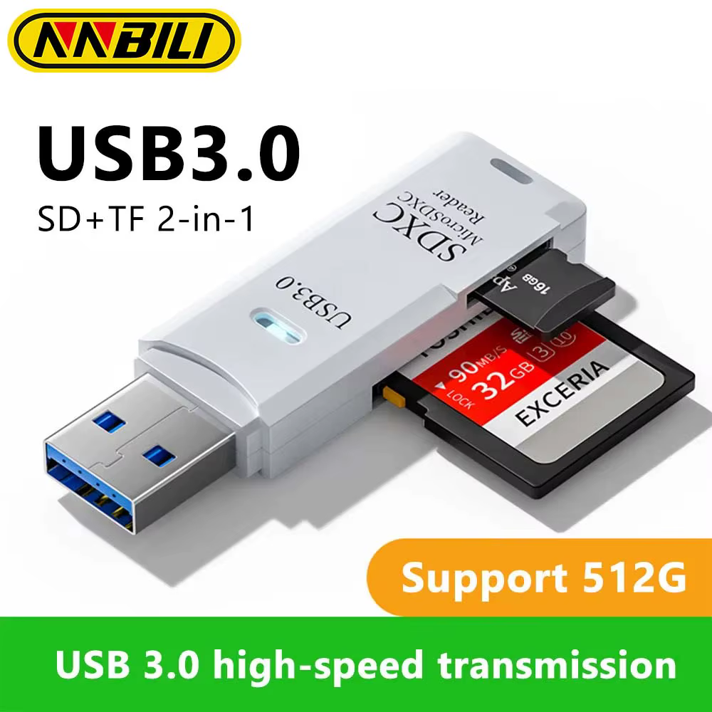 NNBILI 2 in1 USB 3.0 lecteur de carte