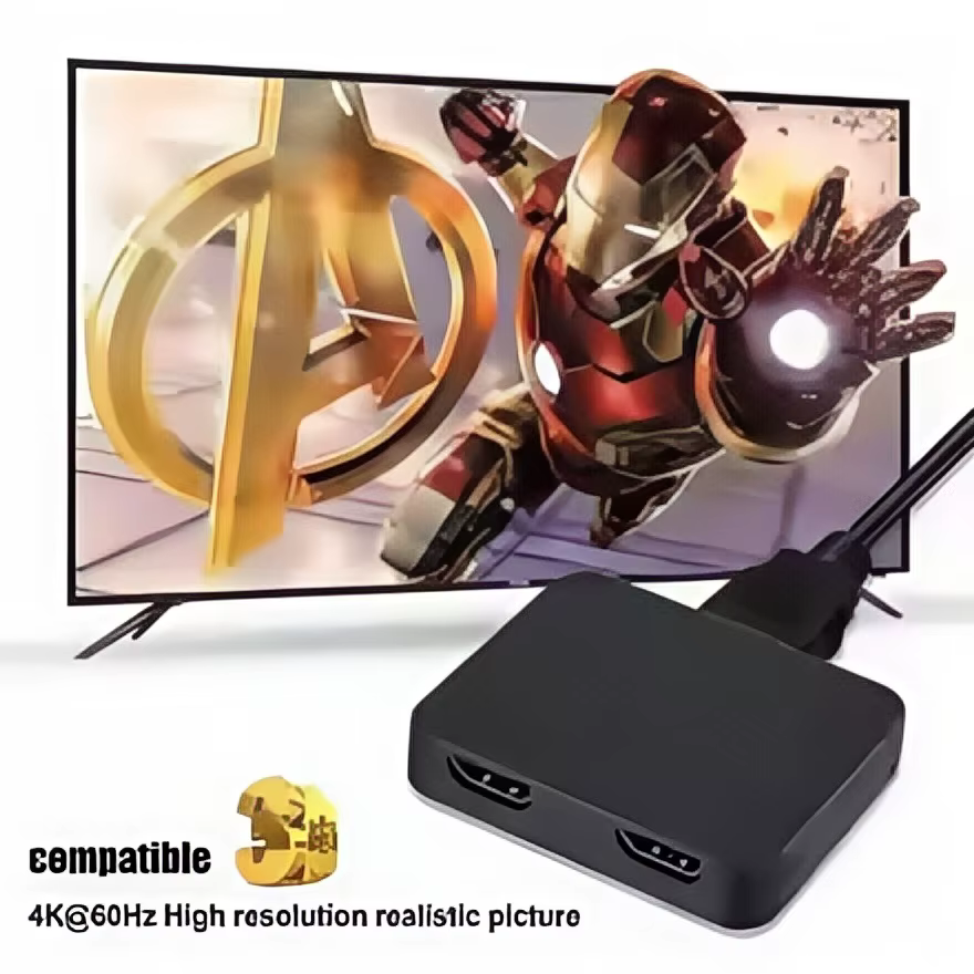 Répartiteur HDMI 1x2 4K – Distributeur vidéo 1 entrée 2 sorties pour double moniteur