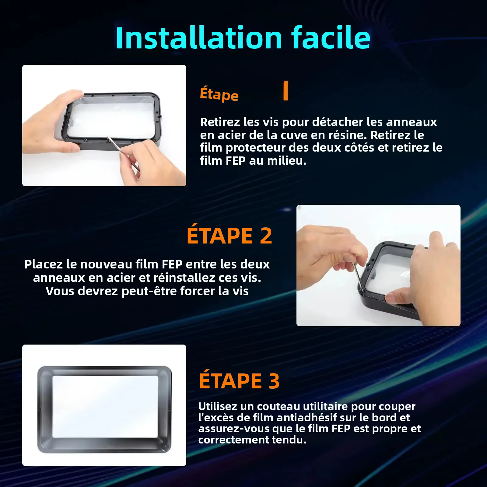 Vonxion 5 pièces Film de libération FEP 210x150x0.15mm pour Mars 5 Ultra