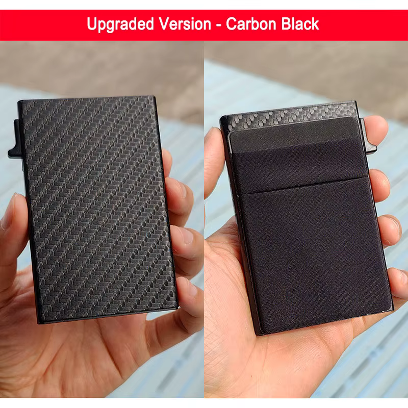 Carteras Choice-Porte-cartes de crédit Rfid pour hommes, mince, mini portefeuilles minimalistes, étui en métal de luxe, porte-cartes d'identité bancaires