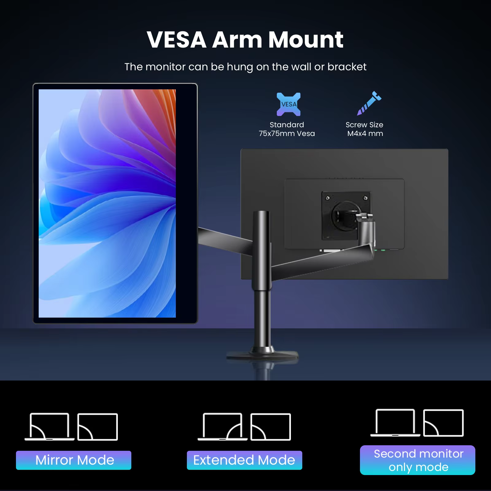 Moniteur à écran tactile Portable 13.3/14/15.6 pouces