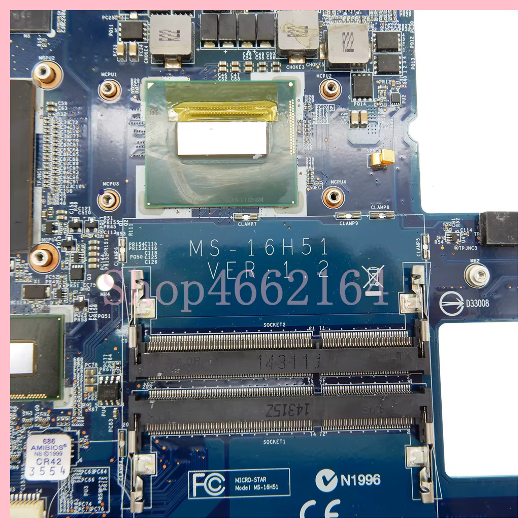 16H51 avec i7-4710HQ CPU GTX970M-V3G GPU Ordinateur Portable Carte Mère Pour gelée WS60 GS60