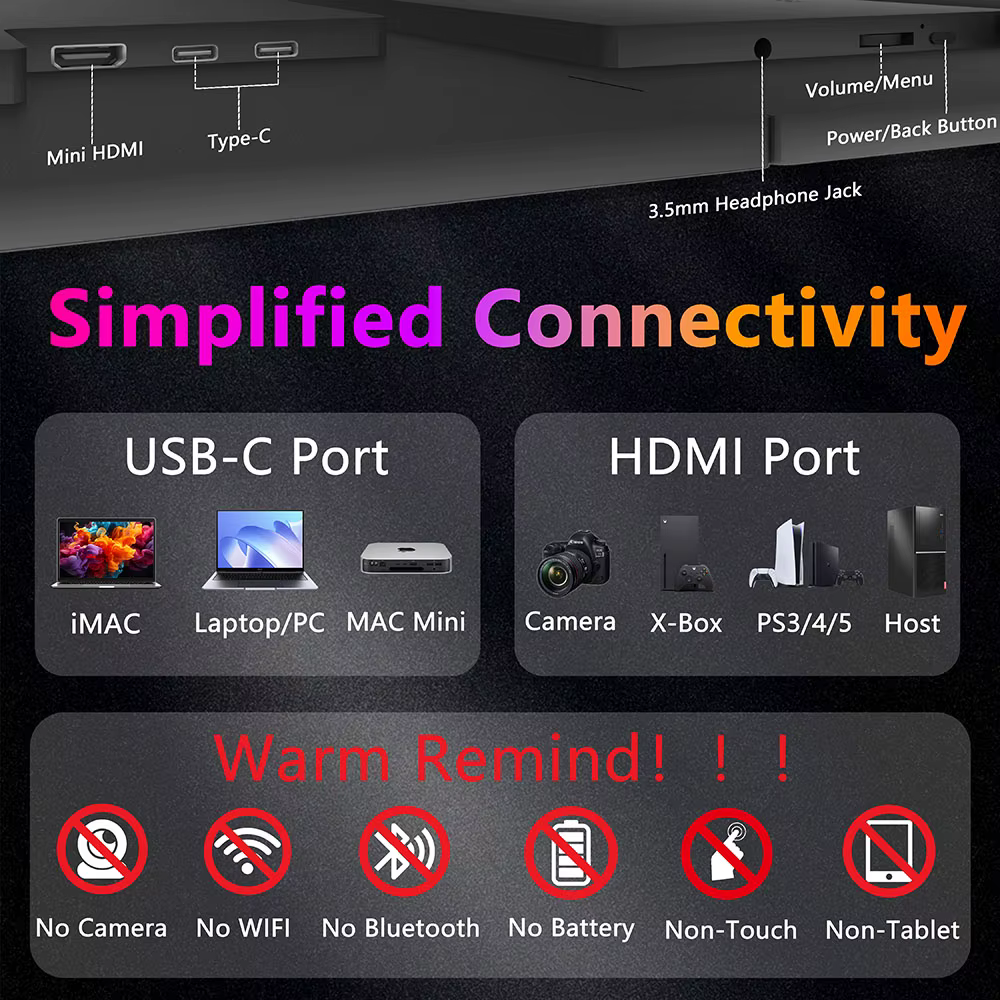 Moniteur de jeu portable 16 pouces 144 Hz 2,5K QHD, deuxième écran pour ordinateur portable Mac, Switch, PS5/4, écran IPS mat 500 nits, USB-C HDMI
