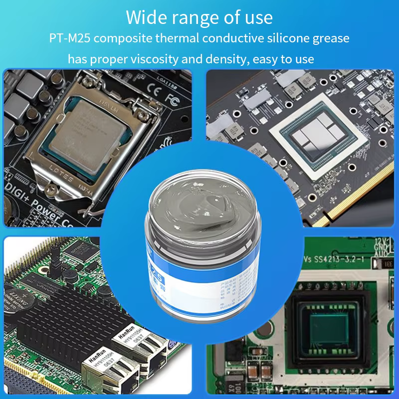 Teucer PT-25M 25g pâte composée PC processeur d'ordinateur graisse thermique dissipant la chaleur pour CPU GPU refroidissement en conserve avec grattoir