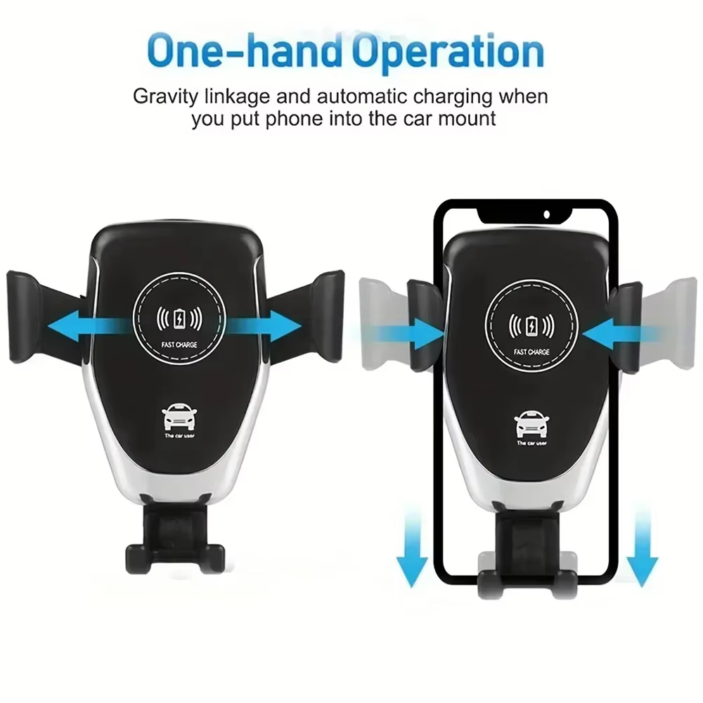 Chargeurs sans fil rapides pour voiture pour iPhone 17 16 15 14 13 12 Pro XS Max XR Samsung Xiaomi – Support de