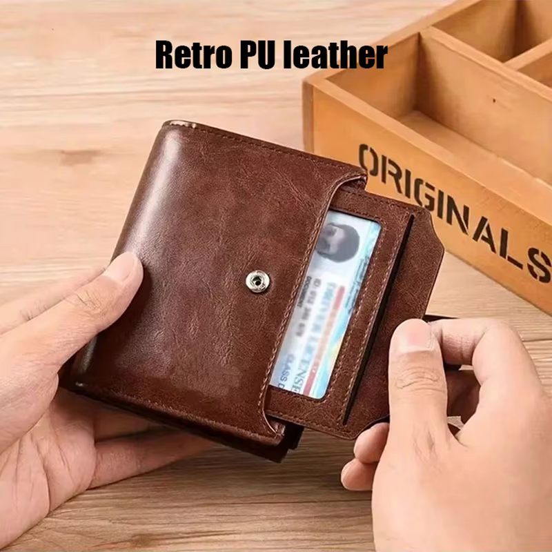 Porte-monnaie homme portefeuille RFID antivol homme portefeuille en cuir fermeture éclair porte-carte de visite sac d'argent portefeuille homme