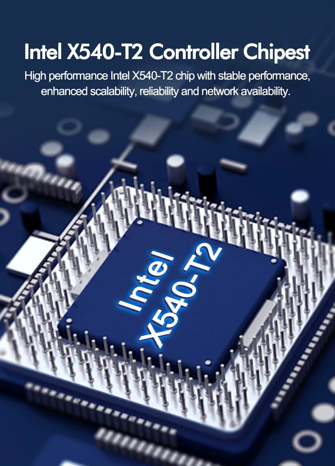X540-T2 Chipset Intel PCIe x8 double cuivre RJ45 10Gbps Port Ethernet carte réseau PCIE-X8 X16