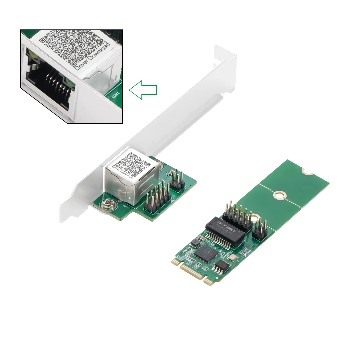 Carte Ethernet Intel I226 2.5GBase-T 1 Port 2500Mbps M.2 B Key M Key vers PCIe 2.5Gb