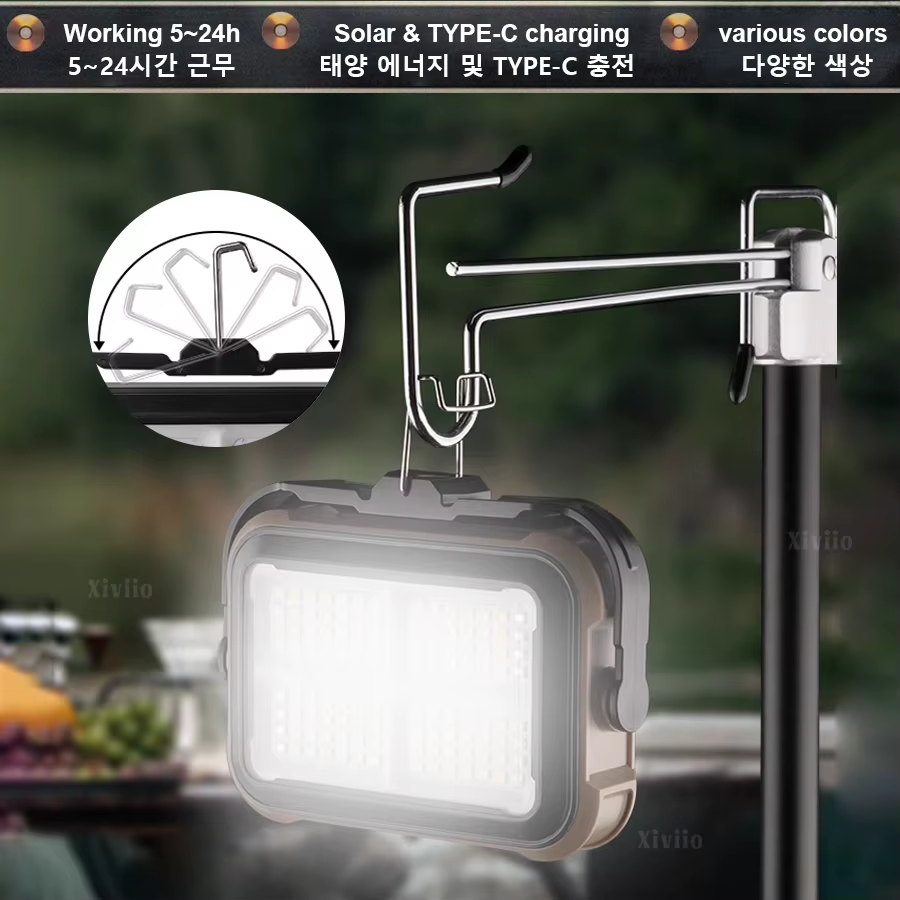 2026 Dernière lanterne de camping rechargeable portable 3600 mah longue durée de vie de la batterie 24 h avec banque d'alimentation/magnétique pour fournitures de camping d'urgence Lampe de travail à