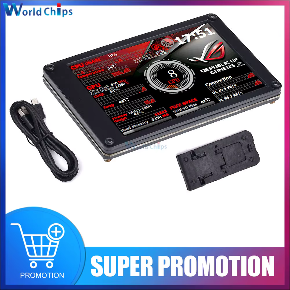 3.5 pouces IPS LCD moniteur affichage AIDA64 USB dynamique pad-écran TYPE-C 320*480 prise en charge de l'écran vertical pour Raspberry Pi