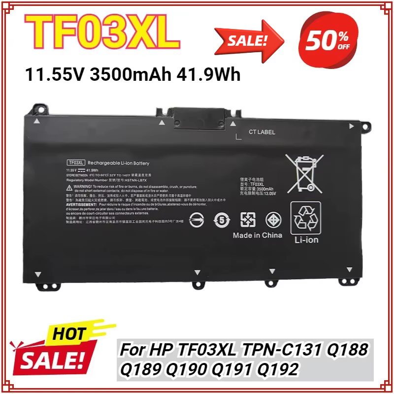 TF03XL TF03 batterie d'ordinateur portable pour HP pavillon 15-CC 14-bf033TX 14-bf008TU 14-bf108TX HSTNN-UB7J TPN-Q188 TPN-Q189 TPN-Q190 Q191
