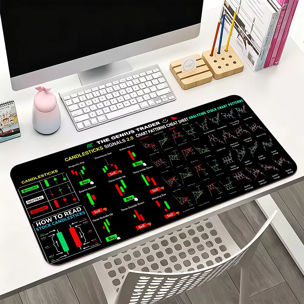 Tapis de souris avec graphique des cours des crypto-monnaies BTC