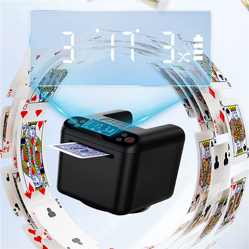 360 °   Machine automatique rotative de déclencheur de cartes, outil de déstockage de cartes à jouer de Poker, affichage OLCD, distributeur de cartes Intelligent 5000mAh