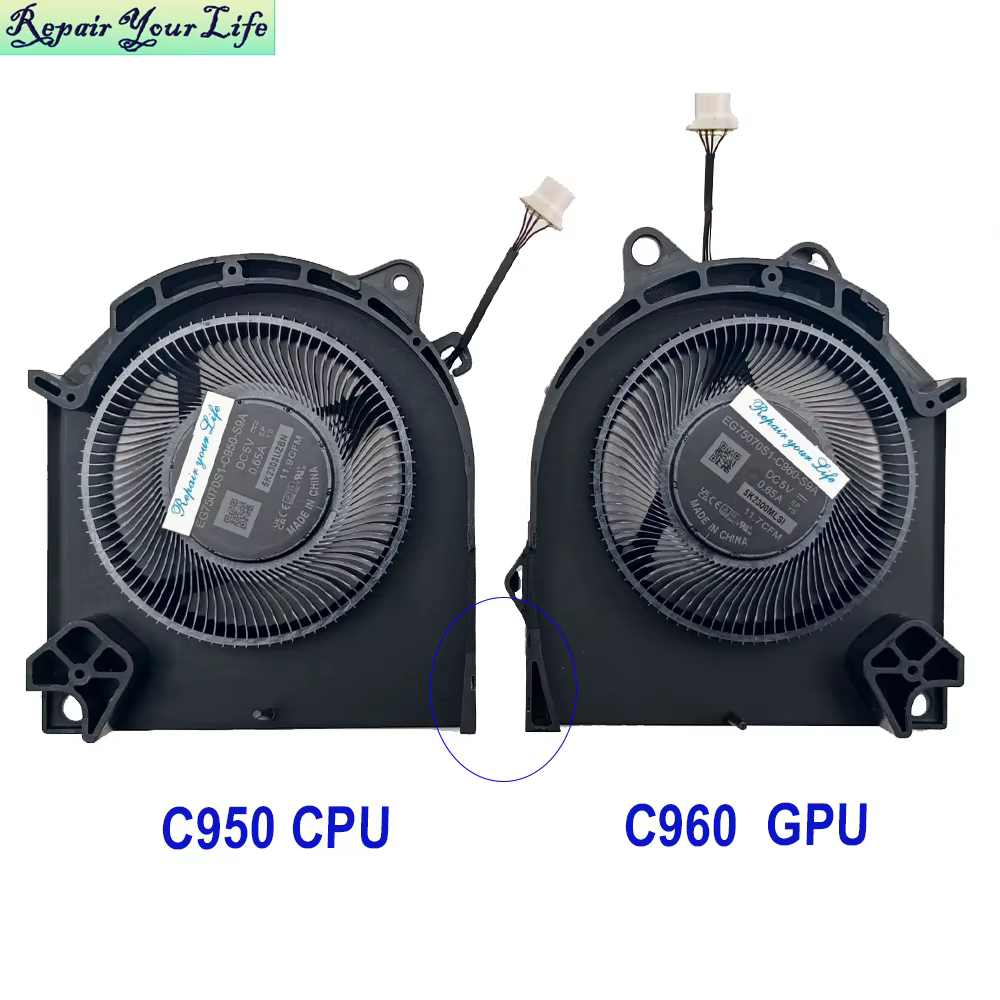 DC 5V ordinateur portable CPU GPU ventilateur de refroidissement pour Dell G16 7630 7635 G15 5530