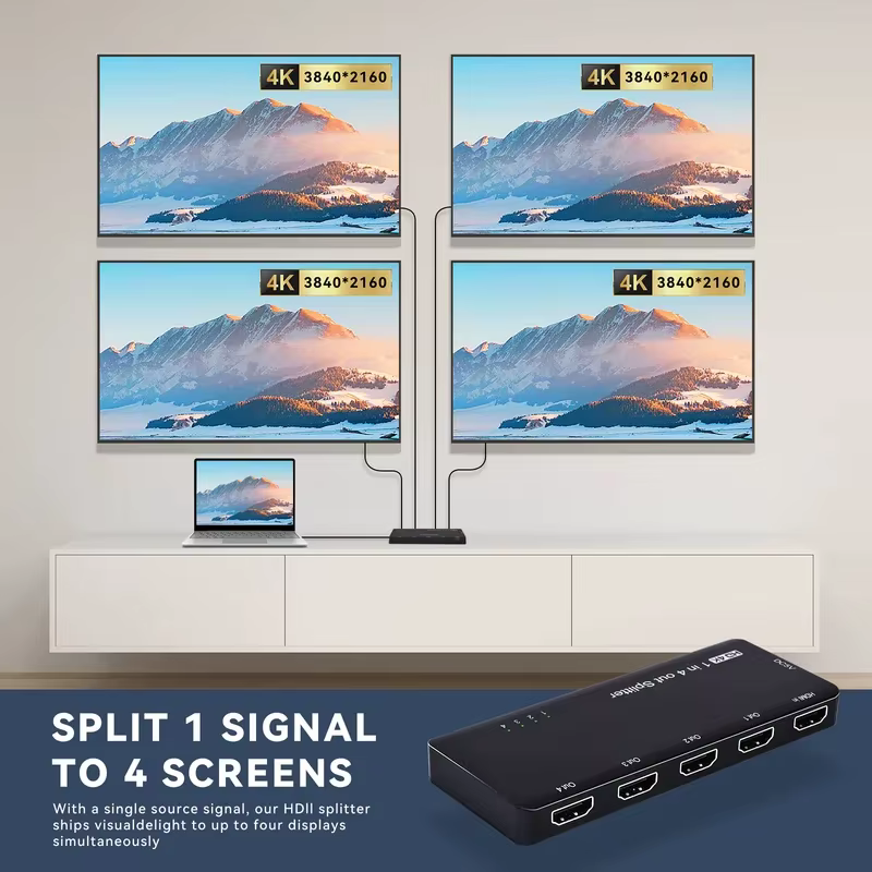 Répartiteur HDMI SST 8K 1 entrée 4 sorties 4K 120Hz Boîtier de synchronisation 1x4