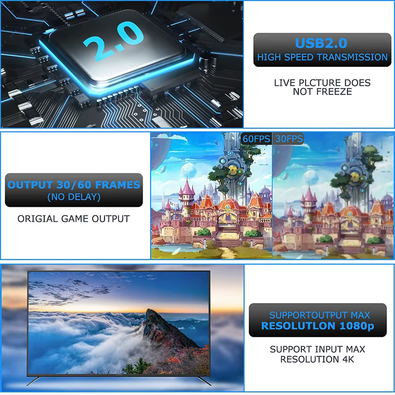 Carte d'acquisition vidéo en métal 4K, compatible HDMI, USB 2.0, pour jeu PS4, caméscope DVD, caméra, enregistrement vidéo, Streaming en direct