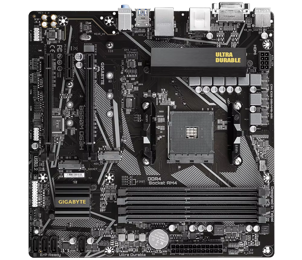 GIGABYTE Nouveau B550M DS3H Micro-ATX AMD B550 DDR4 4733(OC. ) Carte mère AM4 à double canal MHz M.2 USB 3.2 128G