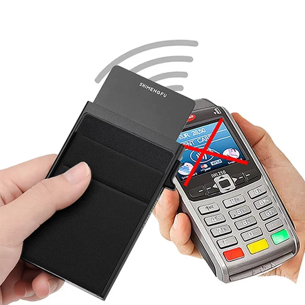 Rfid porte-carte de crédit hommes mince mince Mini portefeuilles minimalistes de luxe en métal banque ID étui portefeuille pour hommes Carteras