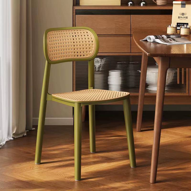 Chaises de salle à manger nordiques médiévales en rotin, design Art Déco, chaises de restaurant noires, chaise de bureau individuelle, mobilier Silla Para Escritorio