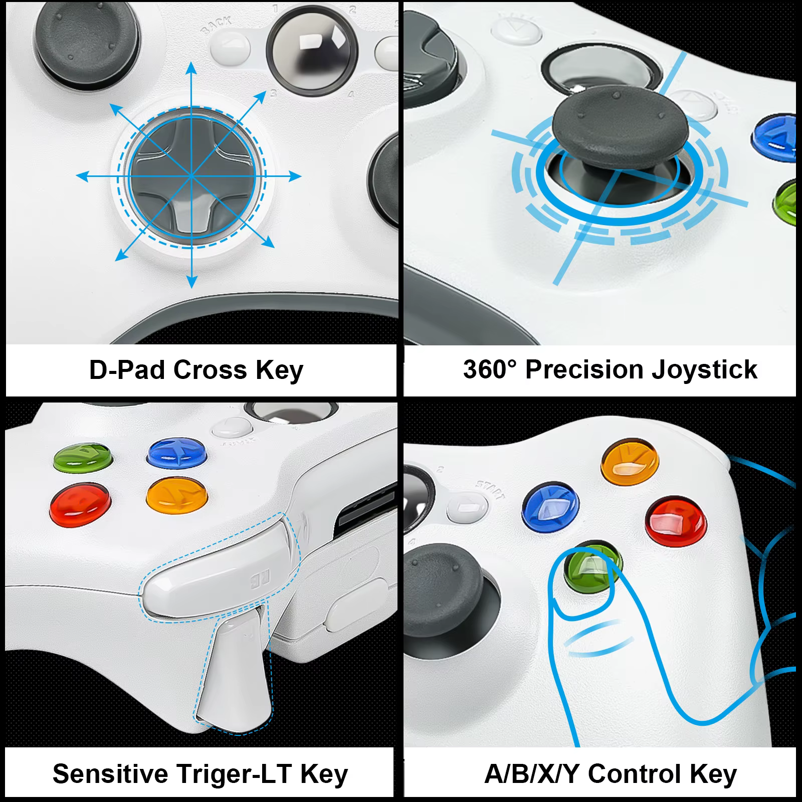 Manette de jeu PC pour Xbox 360 2.4G