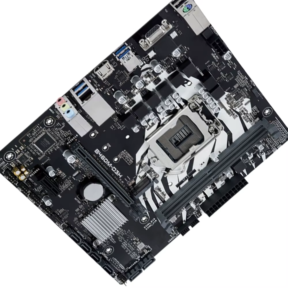 Carte mère B460M-D3H LGA 1200 Intel B460 2xDDR4 64 Go M.2 Miro-ATX compatible avec les processeurs i5-10400