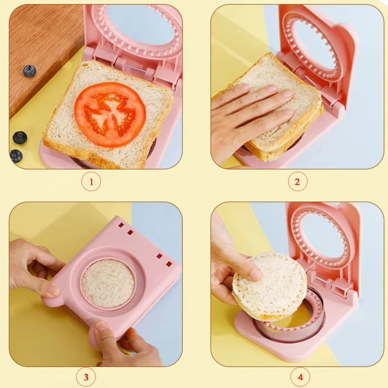 Coupe-sandwich et scelleuse, outil de coupe de Sandwich à rabat pour enfants, déjeuner, lame en acier inoxydable, moule circulaire pour pain grillé