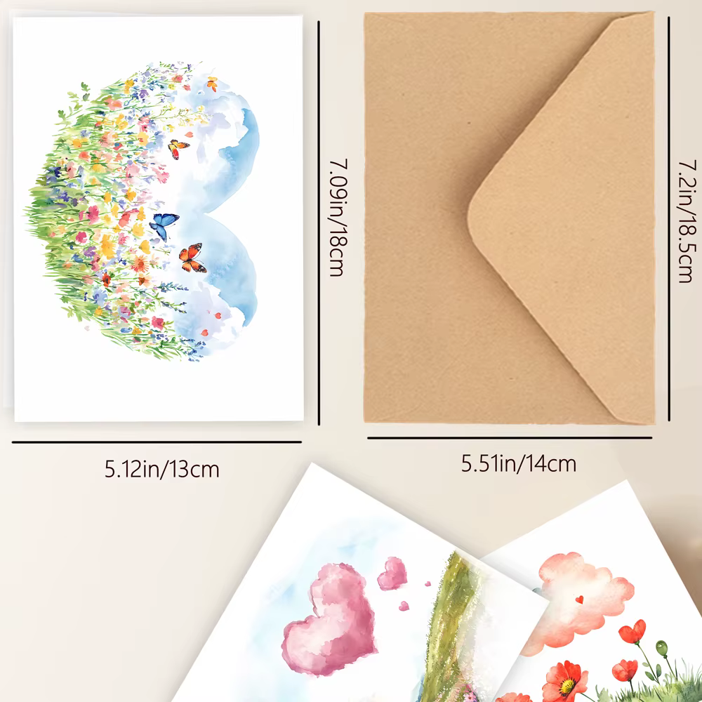 Ensemble de cartes de vœux sur le thème du cœur, 24 pièces, avec enveloppes, cartes d'invitation DIY, amusant multifonctionnel, amour Express, adapté à n'importe quel