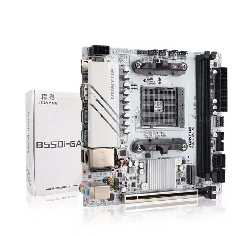 JGINYUE AMD B550 AM4 mini carte mère ITX prend en charge les processeurs Ryzen R5 série 4000/5000 DDR4 RAM PCI-E 4.0 B550i GAMING