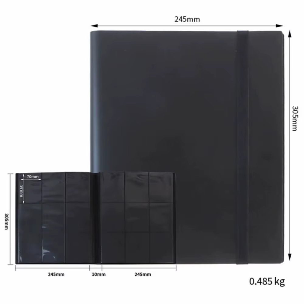 Classeur de cartes à 9 pochettes, classeur de cartes à collectionner robuste et de qualité supérieure à chargement latéral, album pour cartes de jeu